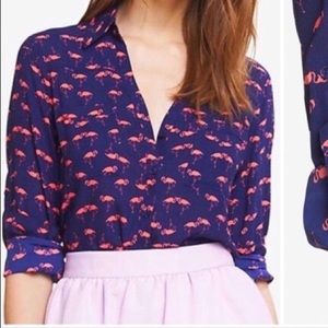 Express Colorful Flamingo Portofino Shirt Size Small